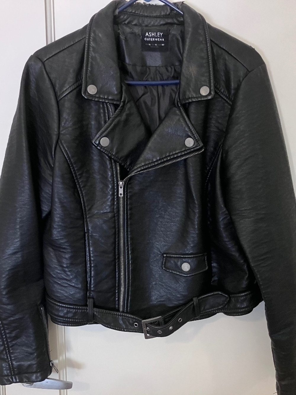 Women's Vegan Leather Moto Jacket XL Ashley Outerwear